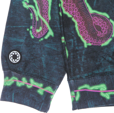 OCTOPUS-Felpa-Leggera-Cappuccio-Uomo-Shake-Hoodie-Black-da-uomo