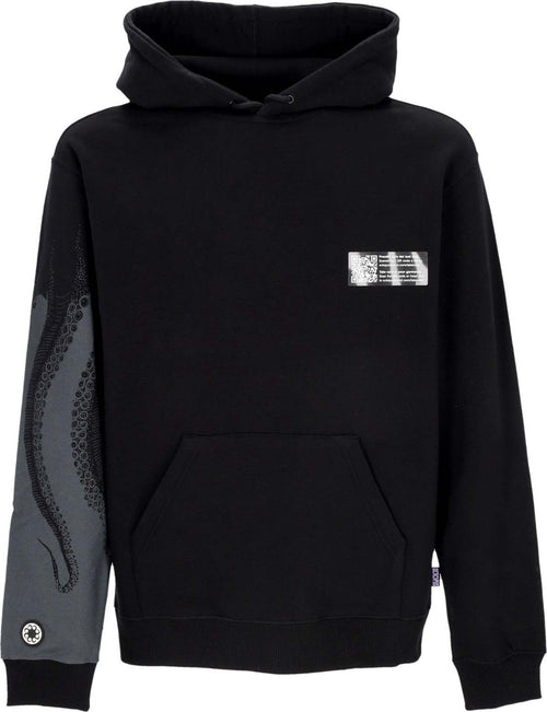 OCTOPUS-Felpa-Leggera-Cappuccio-Uomo-Side-Hoodie-Black-da-uomo
