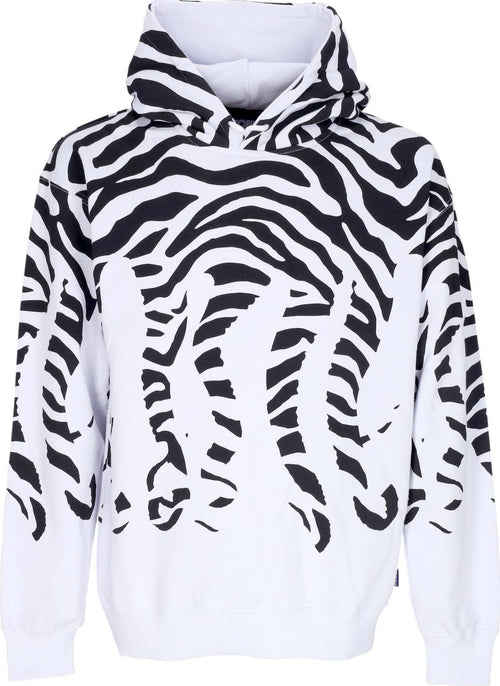OCTOPUS-Felpa-Leggera-Cappuccio-Uomo-Zebra-Hoodie-White-da-uomo