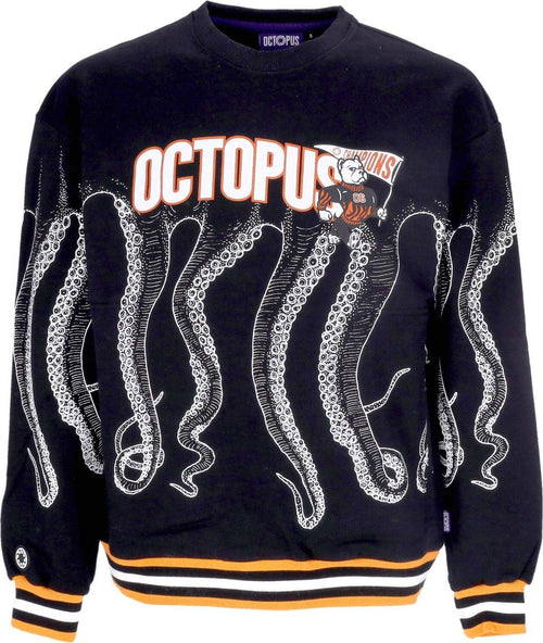 OCTOPUS-Felpa-Leggera-Girocollo-Uomo-Athletic-Crewneck-Black-da-uomo