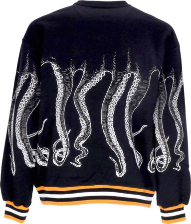 OCTOPUS-Felpa-Leggera-Girocollo-Uomo-Athletic-Crewneck-Black-da-uomo