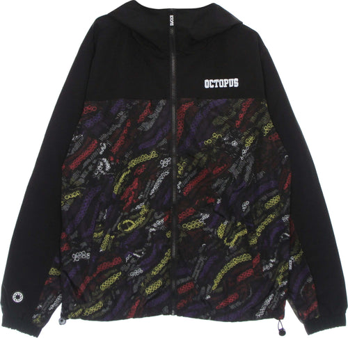 OCTOPUS-Giacca-a-Vento-Uomo-Deco-Hood-Jacket-Black-da-uomo