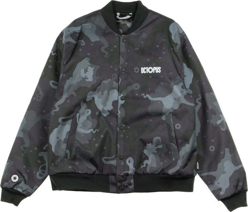 OCTOPUS-Giubbotto-Bomber-Uomo-Camo-Varsity-Jacket-Black-da-uomo
