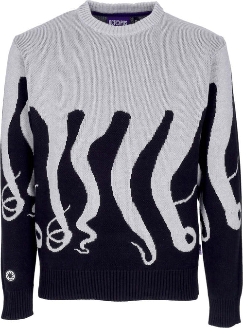 OCTOPUS-Maglione-Uomo-Original-Jumper-Grey-da-uomo