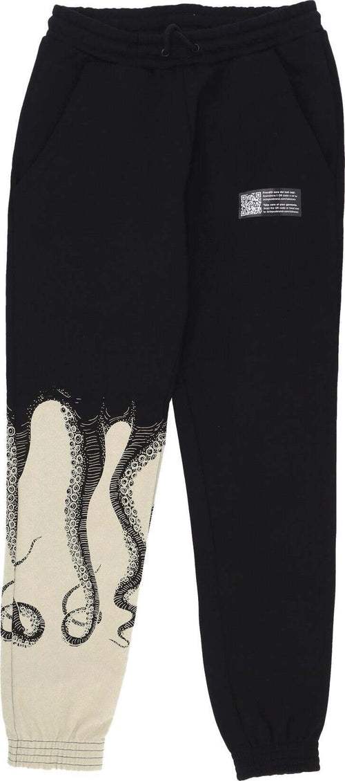 OCTOPUS-Pantalone-Tuta-Felpato-Uomo-Side-Sweatpant-Black-da-uomo