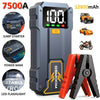 Avviatore di emergenza batteria auto 7500A con torcia LED ampio schermo LCD 12800mAh