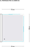 Ogomondo Box Cabina Doccia Corner 3 Lati Cristallo Temprato Serigrafato 70x90x70 Destro Fai da te/Attrezzature per cucine e bagni/Attrezzature per bagni/Docce e componenti doccia/Box doccia Ogomondo - Martina Franca, Commerciovirtuoso.it