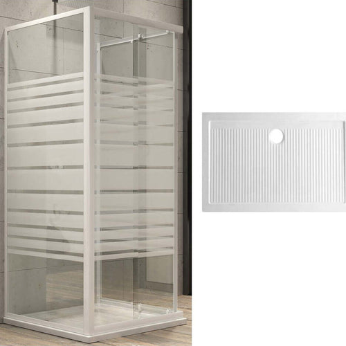 Ogomondo Box Cabina Doccia Corner 3 Lati Cristallo Temprato Serigrafato 80x120x80 Sinistro + Piatto Doccia Porcellana h6,5cm Fai da te/Attrezzature per cucine e bagni/Attrezzature per bagni/Docce e componenti doccia/Box doccia Ogomondo - Martina Franca, Commerciovirtuoso.it