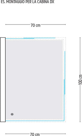 Ogomondo Box Cabina Doccia Corner 3 Lati Serigrafato 70x100x70 Destro + Piatto Doccia Acrilico Fai da te/Attrezzature per cucine e bagni/Attrezzature per bagni/Docce e componenti doccia/Box doccia Ogomondo - Martina Franca, Commerciovirtuoso.it