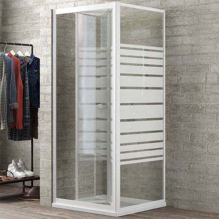 Ogomondo Box Doccia Book 2 Lati Cristallo Serigrafato 100x80 + Piatto Porcellana Fai da te/Attrezzature per cucine e bagni/Attrezzature per bagni/Docce e componenti doccia/Box doccia Ogomondo - Martina Franca, Commerciovirtuoso.it