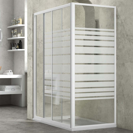 Ogomondo Box Doccia Slide 2 Lati Cristallo Serigrafato 140x80 +Piatto Porcellana Fai da te/Attrezzature per cucine e bagni/Attrezzature per bagni/Docce e componenti doccia/Box doccia Ogomondo - Martina Franca, Commerciovirtuoso.it