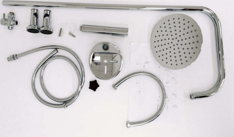 Ogomondo Colonna Doccia Attrezzata Alpha Ottone Cromato con Staffe a muro in ABS Fai da te/Attrezzature per cucine e bagni/Attrezzature per bagni/Docce e componenti doccia/Filtri supporti e soffioni doccia/Docce fisse Ogomondo - Martina Franca, Commerciovirtuoso.it