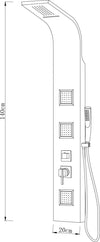 Ogomondo Colonna Doccia Night Nero Opaco 3 Getti Idro Lombari e Cascata  H140xL20 Fai da te/Attrezzature per cucine e bagni/Attrezzature per bagni/Docce e componenti doccia/Filtri supporti e soffioni doccia/Docce fisse Ogomondo - Martina Franca, Commerciovirtuoso.it