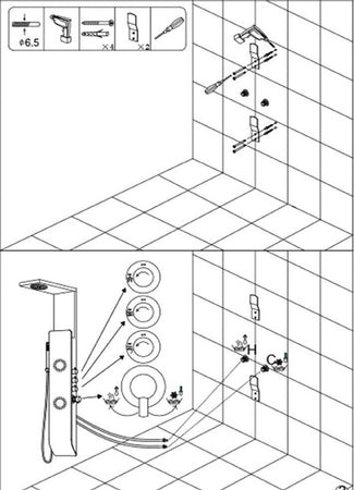 Ogomondo Colonna Doccia TEC Alluminio Bianco  Nero Getti Idro H150xL22 Fai da te/Attrezzature per cucine e bagni/Attrezzature per bagni/Docce e componenti doccia/Filtri supporti e soffioni doccia/Docce fisse Ogomondo - Martina Franca, Commerciovirtuoso.it