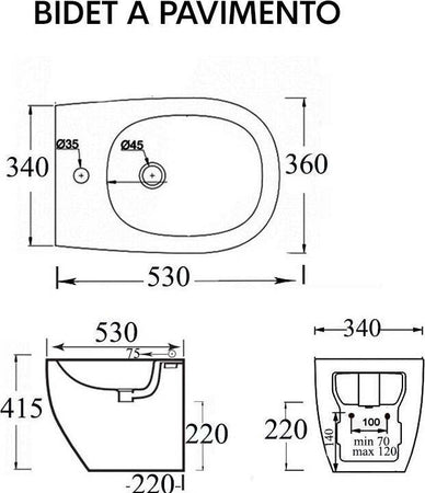Ogomondo Coppia Sanitari FUN a Pavimento Vaso Bidet Sedile frizionato fissaggi Fai da te/Attrezzature per cucine e bagni/Attrezzature per bagni/Bidet Ogomondo - Martina Franca, Commerciovirtuoso.it