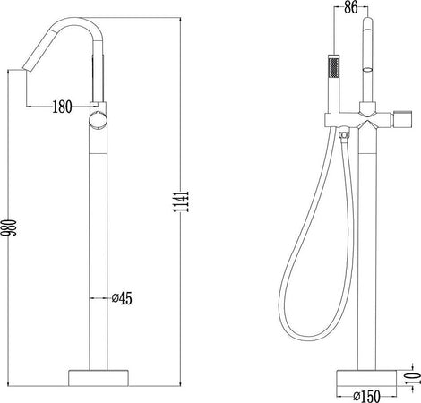 Ogomondo Miscelatore a Pavimento Per Vasca Freestanding Black Delhi in Ottone Fai da te/Attrezzature per cucine e bagni/Attrezzature per bagni/Rubinetti per lavandini bagno Ogomondo - Martina Franca, Commerciovirtuoso.it