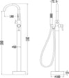 Ogomondo Miscelatore a Pavimento Per Vasca Freestanding Black Mumbai in Ottone Fai da te/Attrezzature per cucine e bagni/Attrezzature per bagni/Rubinetti per lavandini bagno Ogomondo - Martina Franca, Commerciovirtuoso.it