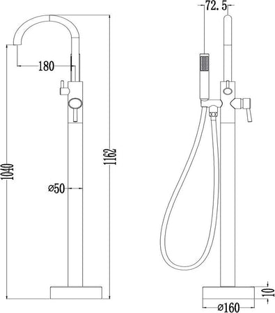 Ogomondo Miscelatore a Pavimento Per Vasca Freestanding Black Mumbai in Ottone Fai da te/Attrezzature per cucine e bagni/Attrezzature per bagni/Rubinetti per lavandini bagno Ogomondo - Martina Franca, Commerciovirtuoso.it