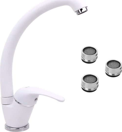 OGOMONDO Miscelatore Bianco Oslo Orientabile in Ottone per Cucina con 3 Aeratori di Ricambio Fai da te/Attrezzature per cucine e bagni/Impianti per la cucina/Rubinetti da cucina/Rubinetti per lavelli da cucina Ogomondo - Martina Franca, Commerciovirtuoso.it