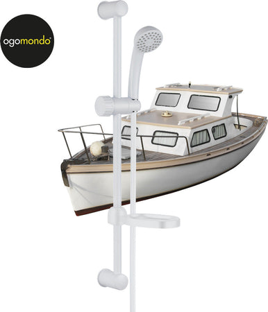 Ogomondo Saliscendi in Abs Bianco Blush con Doccetta e Portasapone Fai da te/Attrezzature per cucine e bagni/Attrezzature per bagni/Docce e componenti doccia/Sistemi saliscendi per vasche da bagno e docce Ogomondo - Martina Franca, Commerciovirtuoso.it