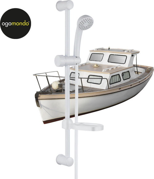 Ogomondo Saliscendi in Abs Bianco Blush con Doccetta e Portasapone Fai da te/Attrezzature per cucine e bagni/Attrezzature per bagni/Docce e componenti doccia/Sistemi saliscendi per vasche da bagno e docce Ogomondo - Martina Franca, Commerciovirtuoso.it