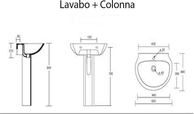 Ogomondo Sanitari A Pavimento + Lavabo Dark Vaso Wc + Bidet + Sedile + Curva Fai da te/Attrezzature per cucine e bagni/Attrezzature per bagni/Vasi WC Ogomondo - Martina Franca, Commerciovirtuoso.it