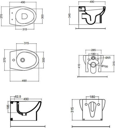 Ogomondo Sanitari Ceramica Dark A Pavimento Vaso WC Bidet Sedile Fai da te/Attrezzature per cucine e bagni/Attrezzature per bagni/Bidet Ogomondo - Martina Franca, Commerciovirtuoso.it