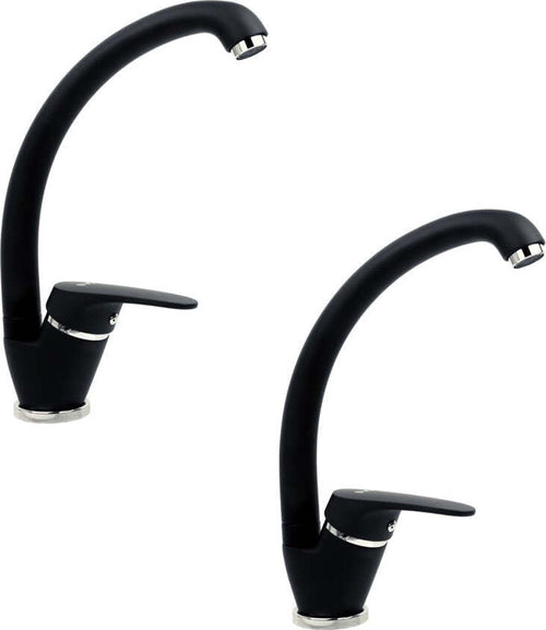 OGOMONDO Set 2 pezzi Miscelatore Nero Oslo Orientabile in Ottone per Lavello Cucina Fai da te/Attrezzature per cucine e bagni/Impianti per la cucina/Rubinetti da cucina/Rubinetti per lavelli da cucina Ogomondo - Martina Franca, Commerciovirtuoso.it