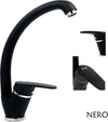 OGOMONDO Set 2 pezzi Miscelatore Nero Oslo Orientabile in Ottone per Lavello Cucina Fai da te/Attrezzature per cucine e bagni/Impianti per la cucina/Rubinetti da cucina/Rubinetti per lavelli da cucina Ogomondo - Martina Franca, Commerciovirtuoso.it