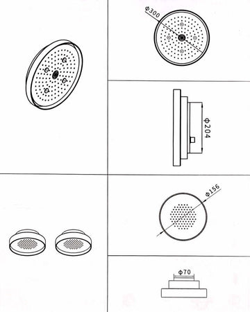 Ogomondo Soffione Doccia Ad Incasso Nero Opaco Tondo Diametro 300 Mm A Pioggia Fai da te/Attrezzature per cucine e bagni/Attrezzature per bagni/Docce e componenti doccia/Filtri supporti e soffioni doccia/Docce fisse Ogomondo - Martina Franca, Commerciovirtuoso.it