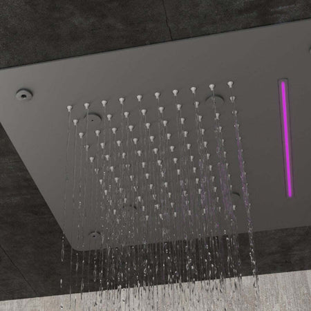 Ogomondo Soffione LED a Soffitto Da Incasso Con Cascata Acciaio NERO Quadro Fai da te/Attrezzature per cucine e bagni/Attrezzature per bagni/Docce e componenti doccia/Filtri supporti e soffioni doccia/Telefoni doccia Ogomondo - Martina Franca, Commerciovirtuoso.it