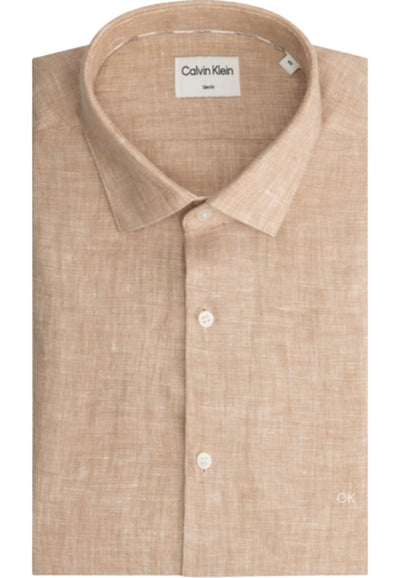 calvin klein Camicie LINEN SOLID SLIM SHIRT da uomo
