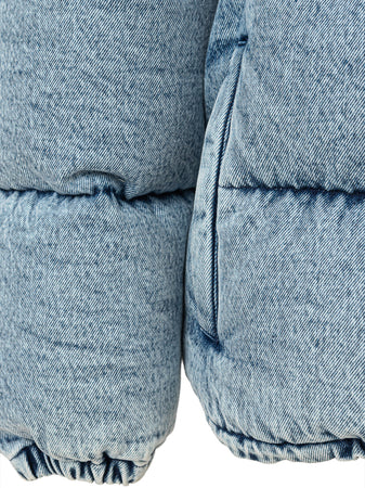 Miu Miu Piumino Puffy in Denim da donna