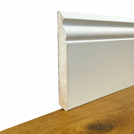 100.8ml di BATTISCOPA ZOCCOLINO DUCALE in FIBRA DI LEGNO COMPATTA 120X15 BIANCO ral 9010 - Eternal Parquet