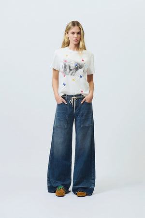 Roy Roger's jeans donna wide fit denim lyocell lavaggio medio Nicky