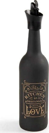 Oliera Bottiglia Vetro Satinato Nero Tappo Dosatore 750 Ml 31 Cm Decorata 833397 Casa e cucina/Stoviglie/Piatti ciotole e vassoi/Set olio e aceto Trade Shop italia - Napoli, Commerciovirtuoso.it