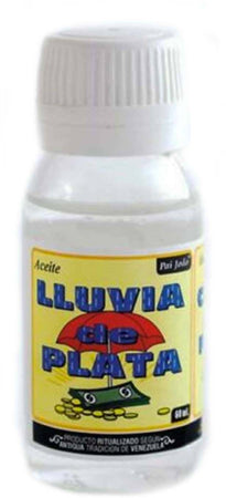 OLIO ESOTERICO ACEITE LLUVIA DE PLATA 60 ML ESOTERISMO SANTERÍA VENEZUELA