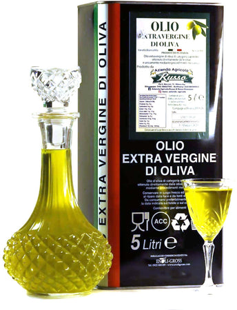 Olio Extra Vergine di Oliva Estratto a Freddo [ Non Filtrato ] Cultivar Biancolilla 100% [ Prodotto In Sicilia ] 9.5 Litri Azienda Agricola Russo