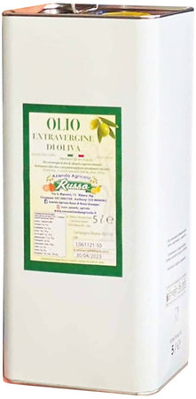 Olio Extra Vergine Di Oliva Estratto a Freddo Cultivar Biancolilla 100% Made in Italy Olio Aromatico Italiano [Non Filtrato] 3L Azienda Agricola Russo