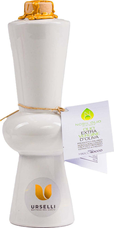 Olio Extra Vergine Di Oliva Coratina. Fruttato Medio Pugliese Nobil Olio 250ml Collection White Evo 100% Puglia Made In Italy BOTTIGLIA IN CERAMICA DI OLIO EXTRA VERGINE DI OLIVA Urselli Food, Commerciovirtuoso.it