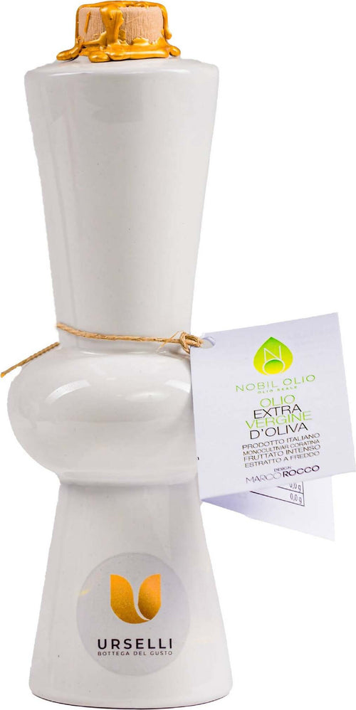 Olio Extra Vergine Di Oliva Coratina. Fruttato Medio Pugliese Nobil Olio 250ml Collection White Evo 100% Puglia Made In Italy BOTTIGLIA IN CERAMICA DI OLIO EXTRA VERGINE DI OLIVA Urselli Food, Commerciovirtuoso.it