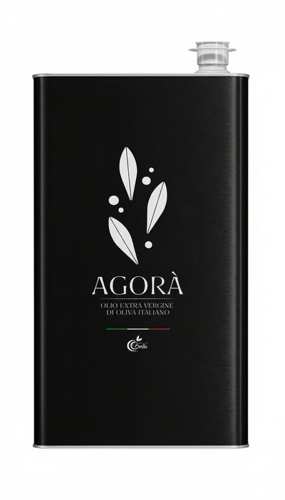 Olio Extravergine Di Oliva Italiano Latta 5 Litri Olio Evo 100% Made In Italy Delicato E Deciso