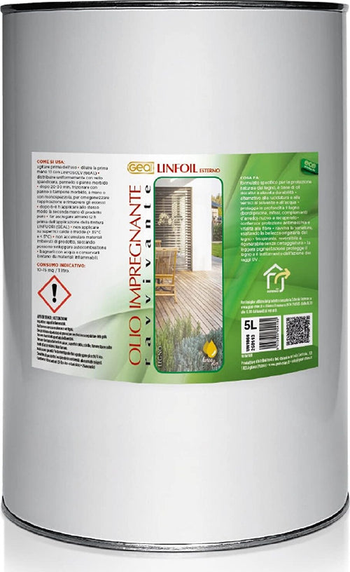Olio impregnante ravvivante latta da 5L Geal Linfoil Esterno Decking perline Casa e cucina/Detergenti e prodotti per la pulizia/Detergenti per la casa/Detergenti per pavimento Eternal Parquet - Ariano Irpino, Commerciovirtuoso.it