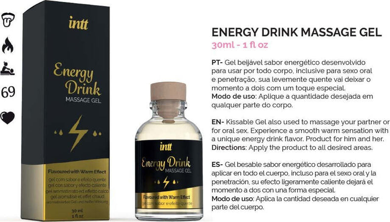 Olio Per Massaggi Erotici Intt Energy Drink Kissable Massage Gel da Massaggio 30 ml Salute e cura della persona/Erotismo e contraccezione/Benessere e massaggi erotici/Oli per massaggi Kondorama - Martinsicuro, Commerciovirtuoso.it