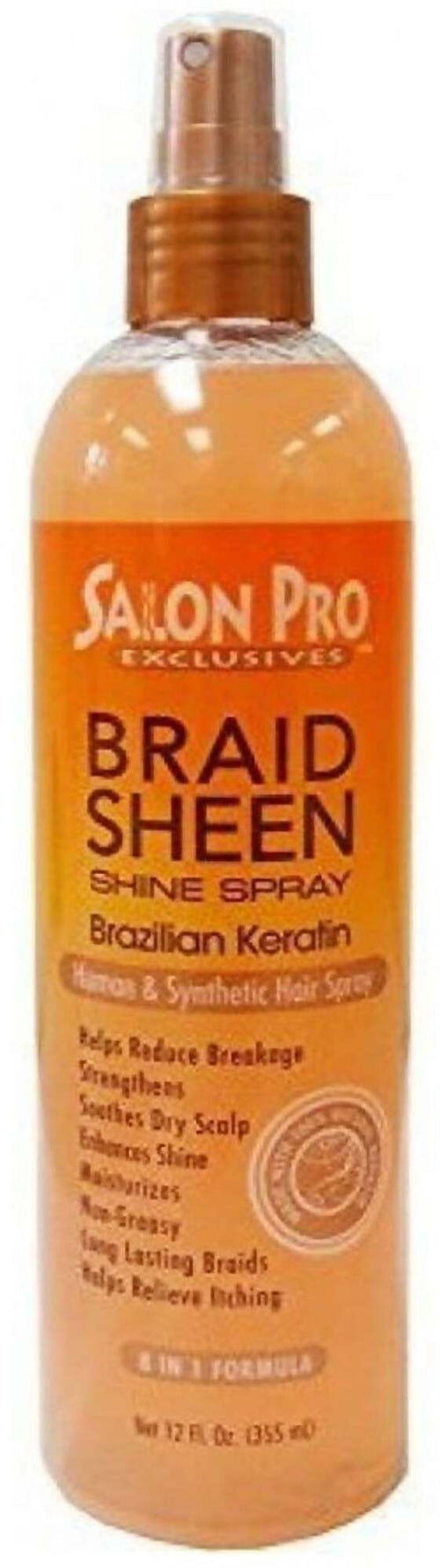 Olio Spray Idratante Districante Anti-Prurito per Capelli Naturali e Sintetici Spray Lucentezza Alla Keratina 355 Ml Salon Pro