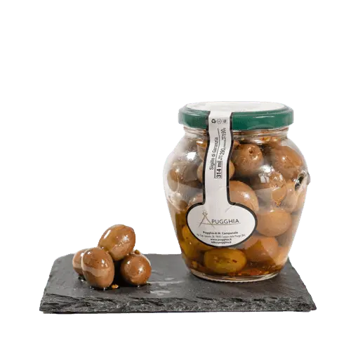 Olive condite al naturale da 314 gr. - Pugghia
