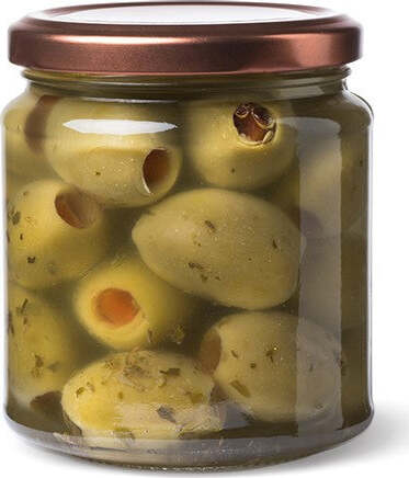 Olive-verdi-farcite-con-peperone-rosso