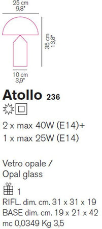 Oluce Atollo 237 misura Media