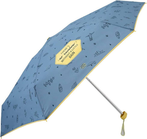 Ombrello Da Pioggia Pieghevole Mr Wonderful Small " There's No Rainbow without A Little Rain " 18 X 9 Cm Con Custodia