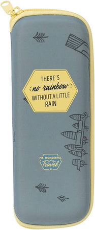 Ombrello Da Pioggia Pieghevole Mr Wonderful Small " There's No Rainbow without A Little Rain " 18 X 9 Cm Con Custodia